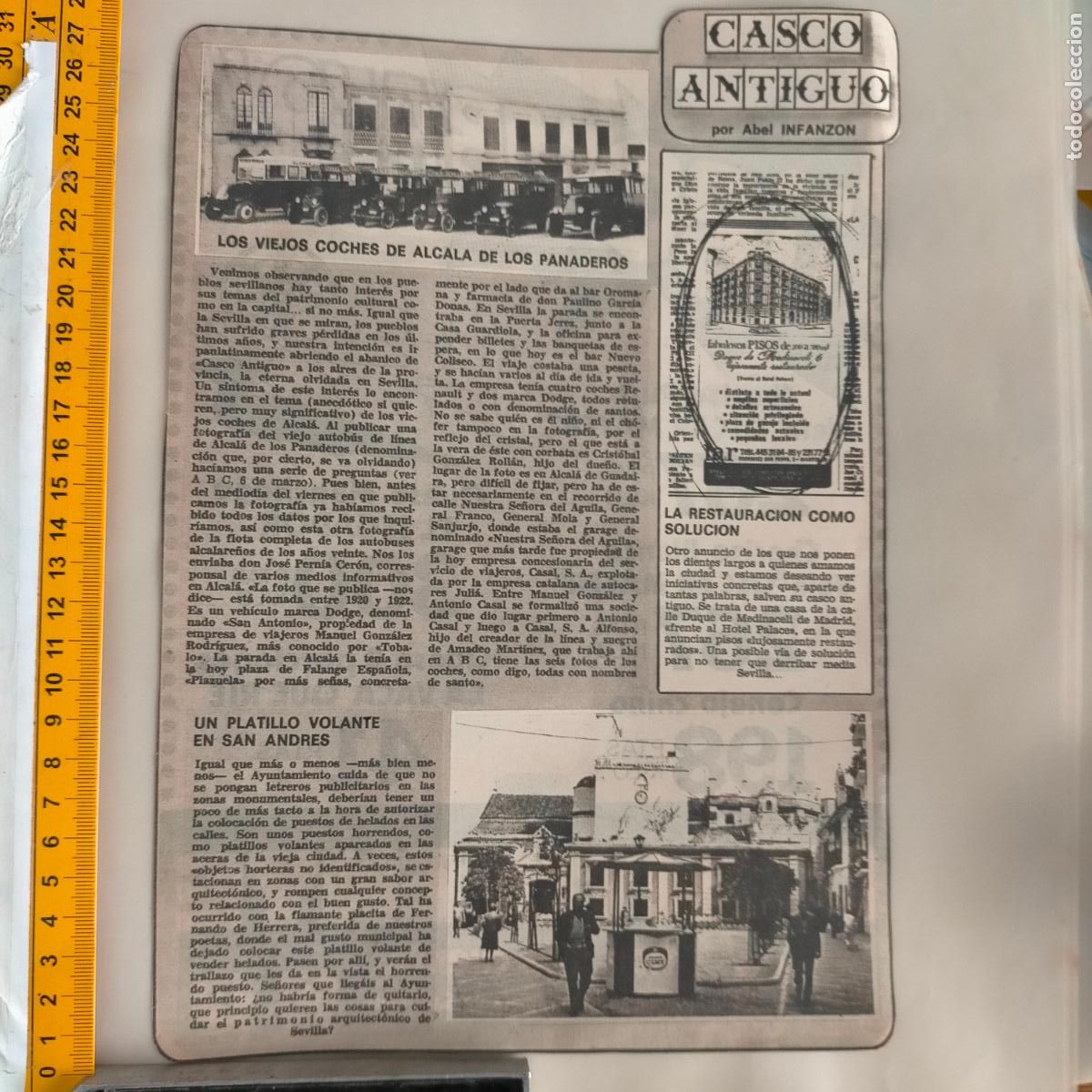 Sammeln von Zeitschriften und Zeitungen: NOTICIA SEVILLA CASCO ANTIGUO ANTONIO BURGOS - COCHES ALCALA PANADEROS - PLATILLO VOLANTE SAN ANDRES
