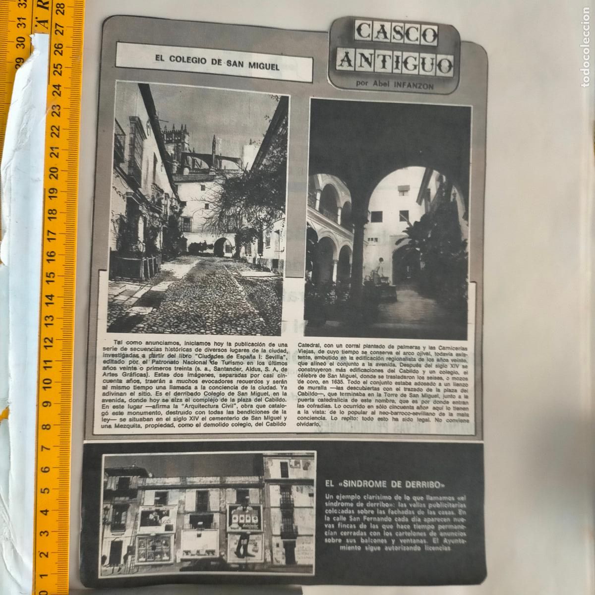 Coleccionismo de Revistas y Peri&oacute;dicos: NOTICIA SEVILLA CASCO ANTIGUO ANTONIO BURGOS - COLEGIO SAN MIGUEL - VALLAS PUBLICITARIAS DERRIBOS