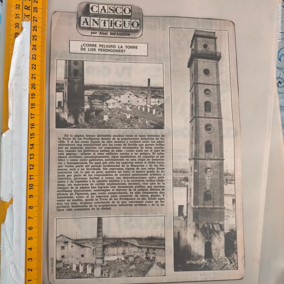Coleccionismo de revistas y peri&oacute;dicos: NOTICIA SEVILLA CASCO ANTIGUO ANTONIO BURGOS - TORRE DE LOS PERDIGONES