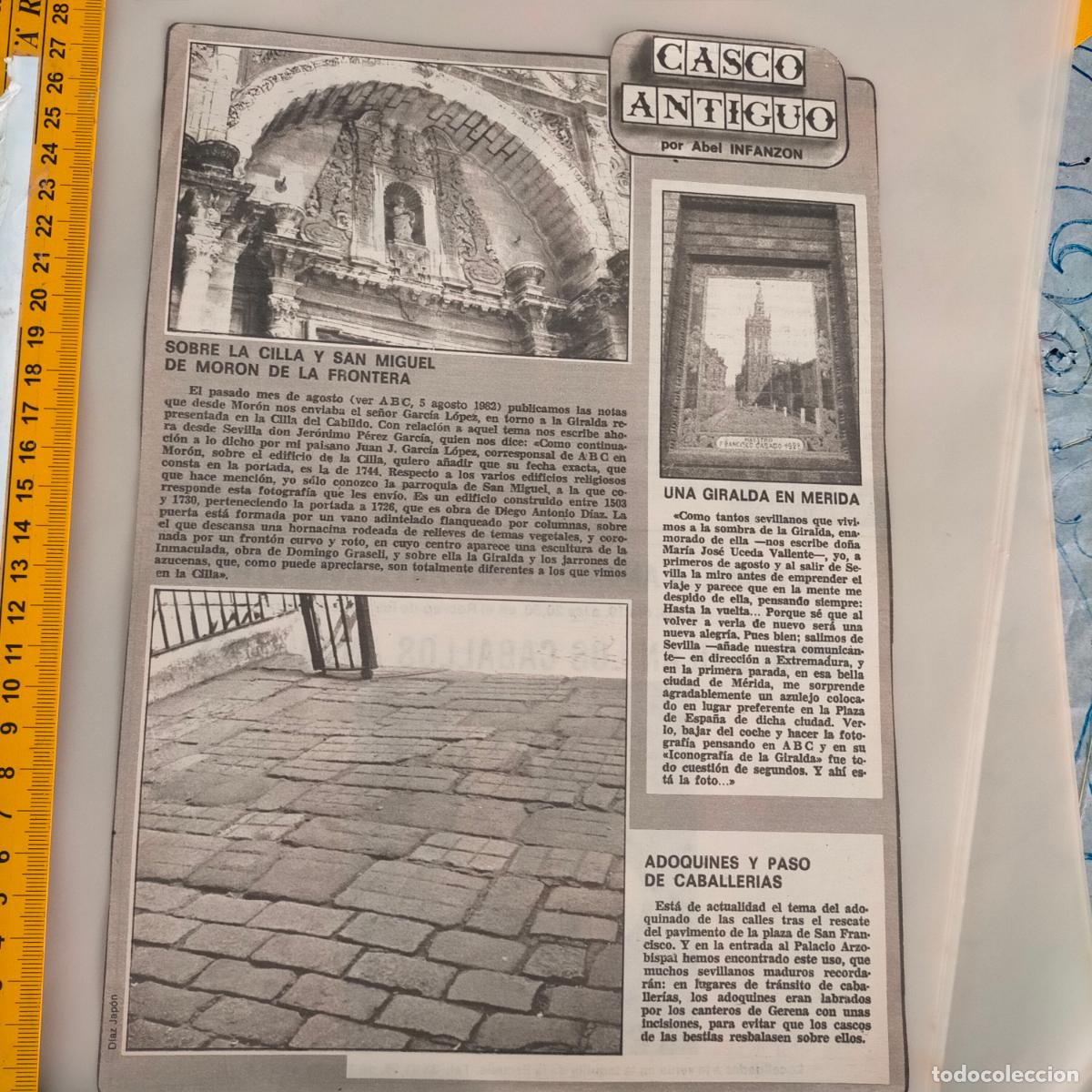 Sammeln von Zeitschriften und Zeitungen: NOTICIA SEVILLA CASCO ANTIGUO ANTONIO BURGOS - CILLA SAN MIGUEL MORON DE LA FRONTERA GIRALDA MERIDA