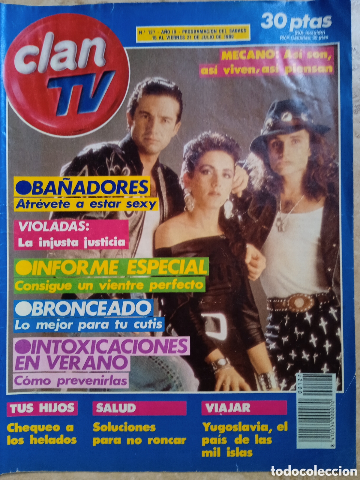 Coleccionismo de Revistas y Peri&oacute;dicos: Clan TV n&deg;127 Mecano en portada julio de 1989