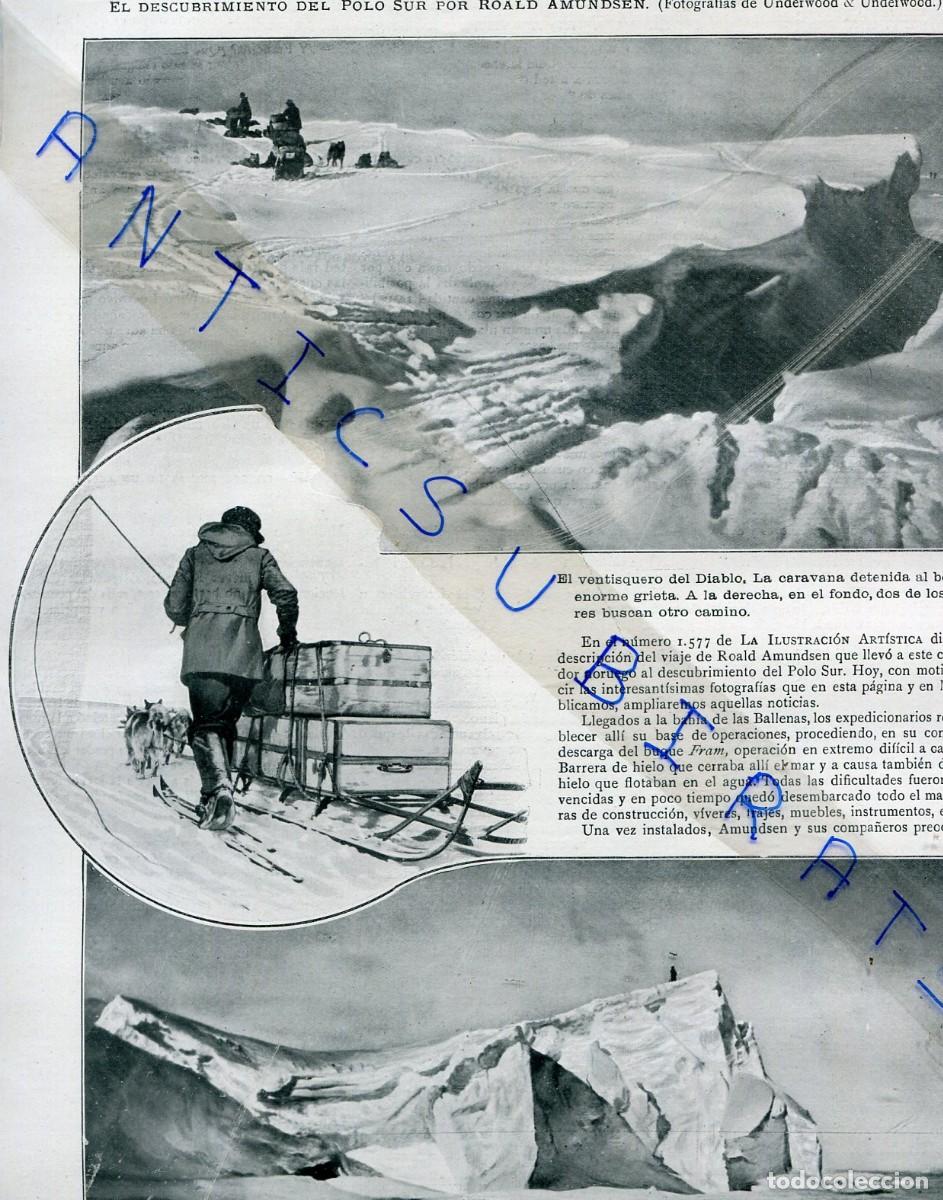 Coleccionismo de Revistas y Peri&oacute;dicos: REVISTA A&Ntilde;O 1912 DESCUBRIMIENTO EXPEDICION AL POLO SUR POR ROALD AMUNDSEN EXPLORADOR
