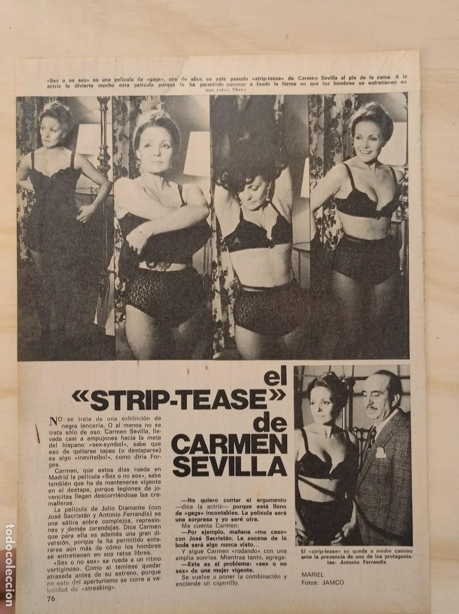 Collection Magazines and Newspapers: HOJA REVISTA ORIGINAL VINTAGE. EL STRIP-TEASE DE CARMEN SEVILLA