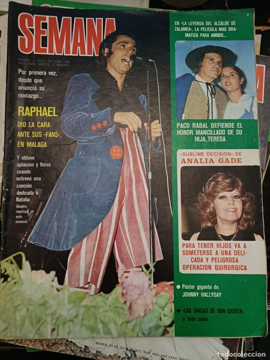 Colecionismo de Revistas e Jornais: SEMANA A&Ntilde;O XXXIII N&ordm;1692. 22 Jullio 1972