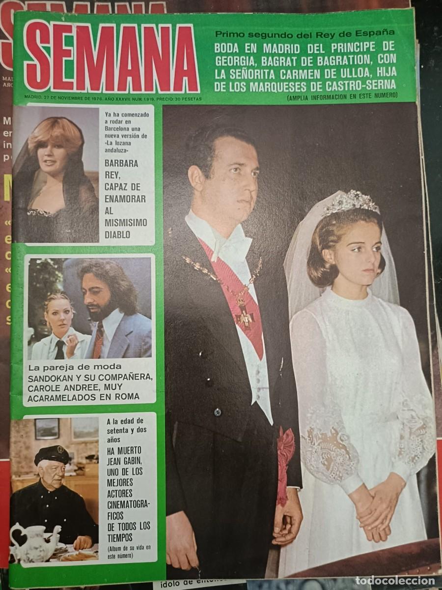Colecionismo de Revistas e Jornais: SEMANA A&Ntilde;O XXXVII N&ordm;1919. 27 Noviembre 1976