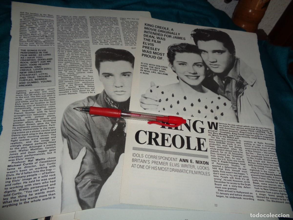 Coleccionismo de Revistas y Peri&oacute;dicos: RECORTE : ELVIS PRESLEY EN LA PELICULA : KING CREOLE. IDOLS, JUNE 1989. ( EN INGLES)