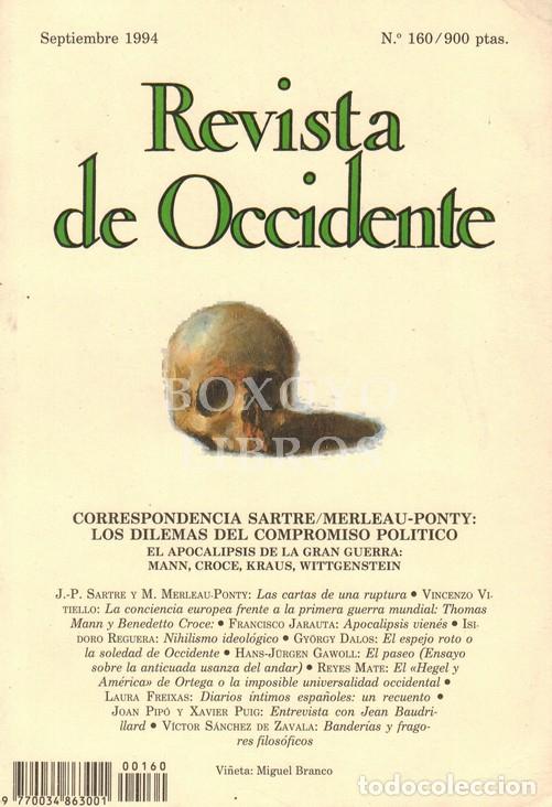 Coleccionismo de Revistas y Peri&oacute;dicos: Revista de Occidente n&ordm; 1680. Septiembre, 1994. Correspondencia Sartre/Merleau-Ponty: Los dilemas de