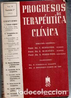 Collection Magazines and Newspapers: Progresos de terap&eacute;utica cl&iacute;nica. Volumen V. Fasc&iacute;culo 1. 1951