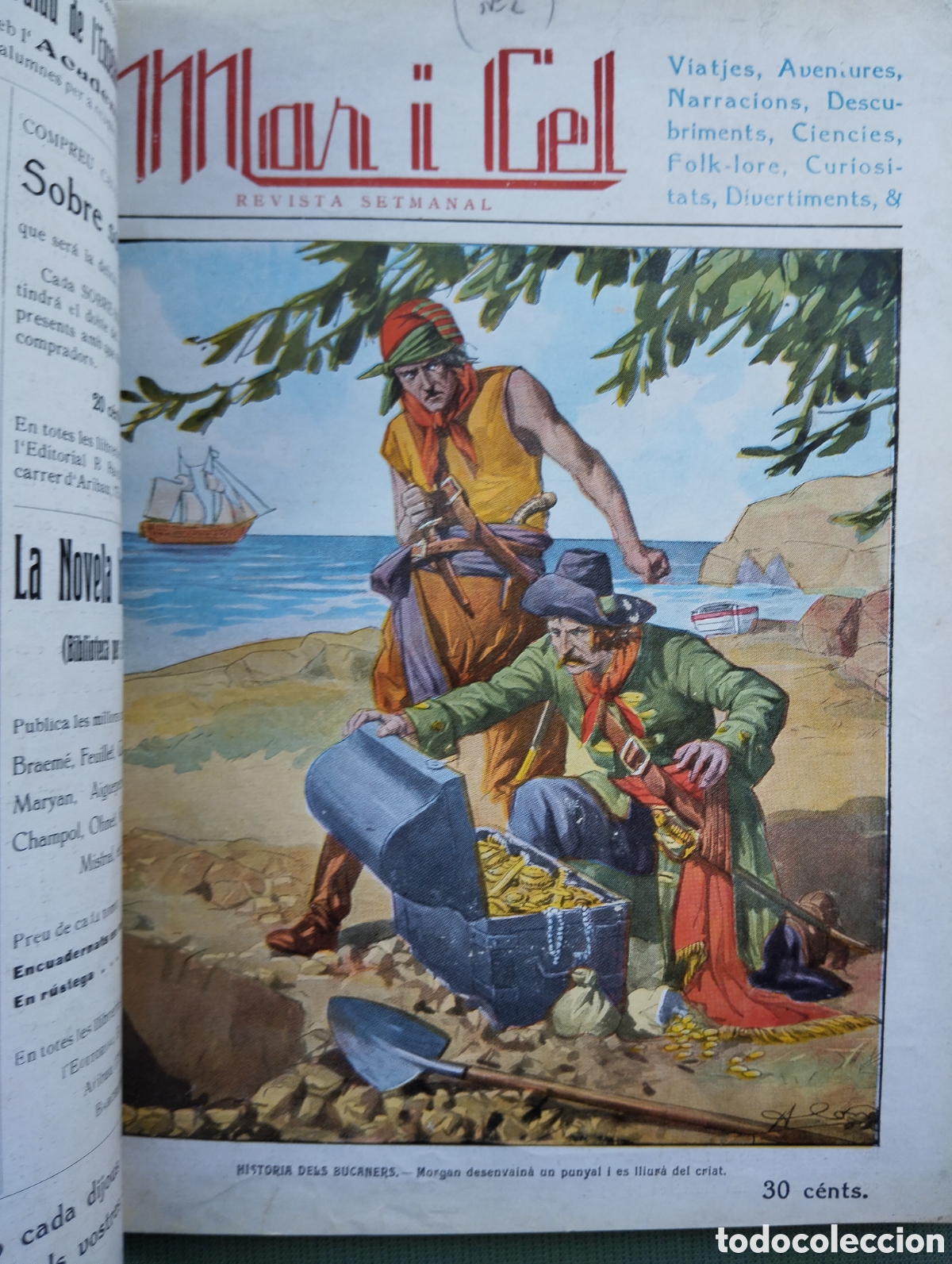 Coleccionismo de Revistas y Peri&oacute;dicos: 1923 - 1924 REVISTA &rdquo;MAR I CEL&rdquo; - COMPLETA 8 N&Uacute;MEROS ENQUADERNACI&Oacute; JOSEP CAMBRAS