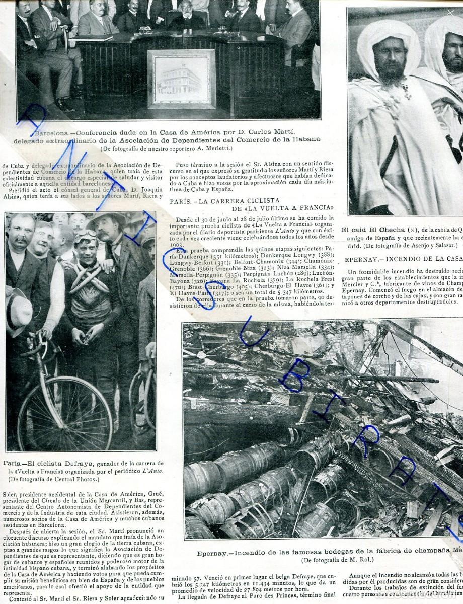 Coleccionismo de Revistas y Peri&oacute;dicos: REVISTA A&Ntilde;O 1912 TOUR VUELTA CICLISTA DE FRANCIA DEFRAYE BODEGAS EPERNAY MERCIER LO RAT PENAT