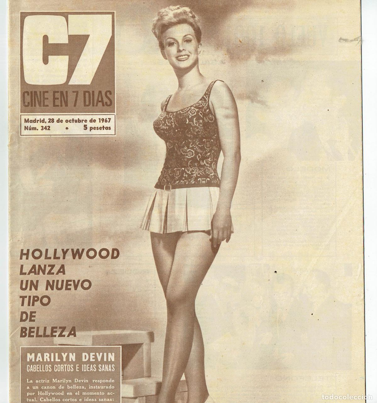 Coleccionismo de Revistas y Peri&oacute;dicos: C7. CINE EN 7 DIAS. N&ordm; 342. MARILYN DEVIN / ESPA&Ntilde;A CANTA CON JUANITO VALDERRAMA.28/X/1967 (P/C45)
