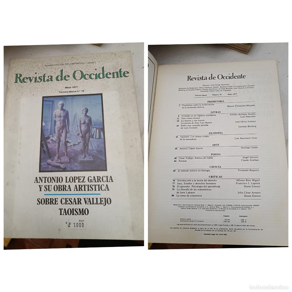 Colecionismo de Revistas e Jornais: Revista de Occidente. Mayo 1977. Tercera &eacute;poca n&ordm; 19.