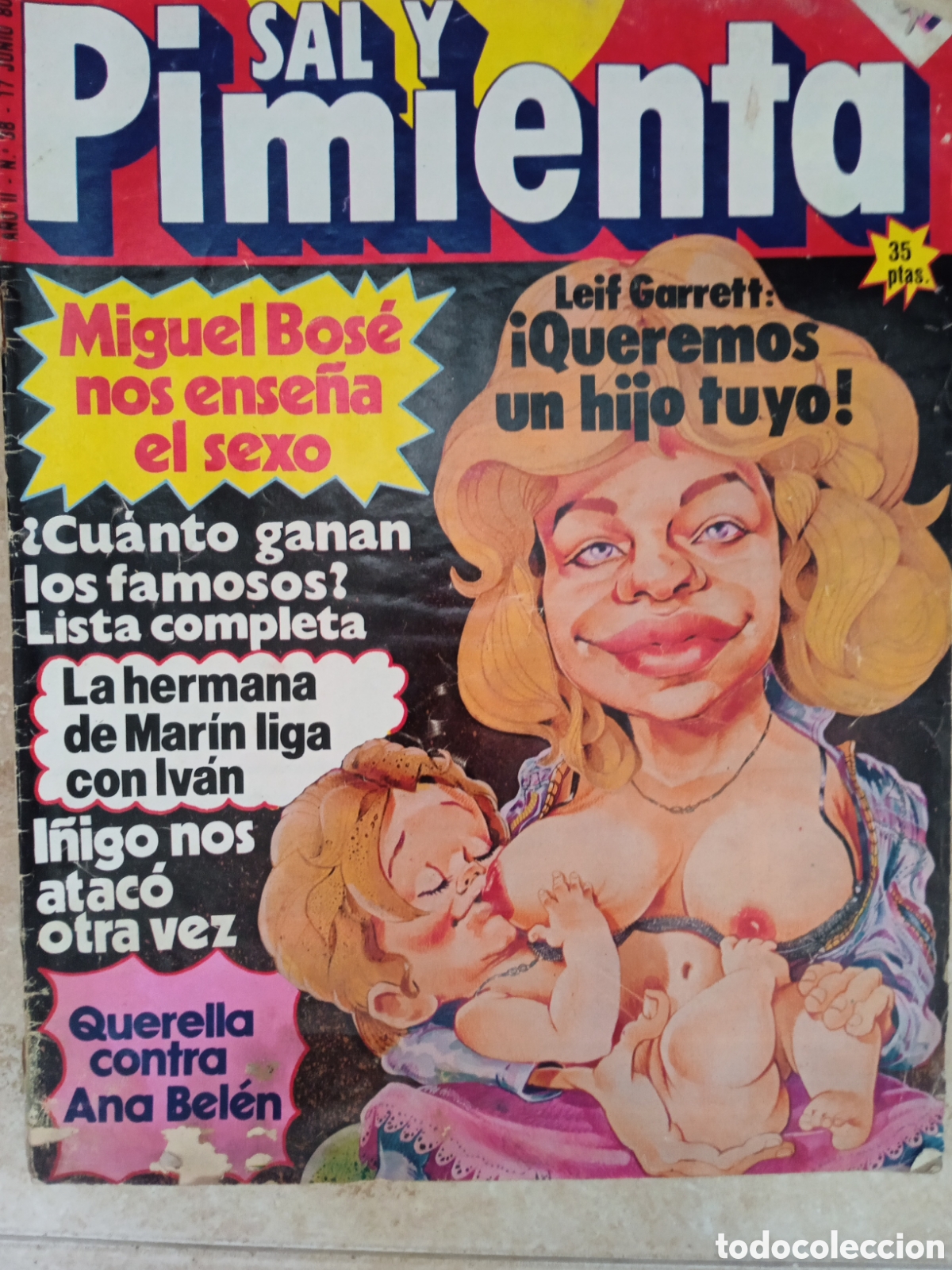 Collezionismo di Riviste e Giornali: Sal y pimienta n&deg;38 Leif Garrett Pierrot Pepe Rubio