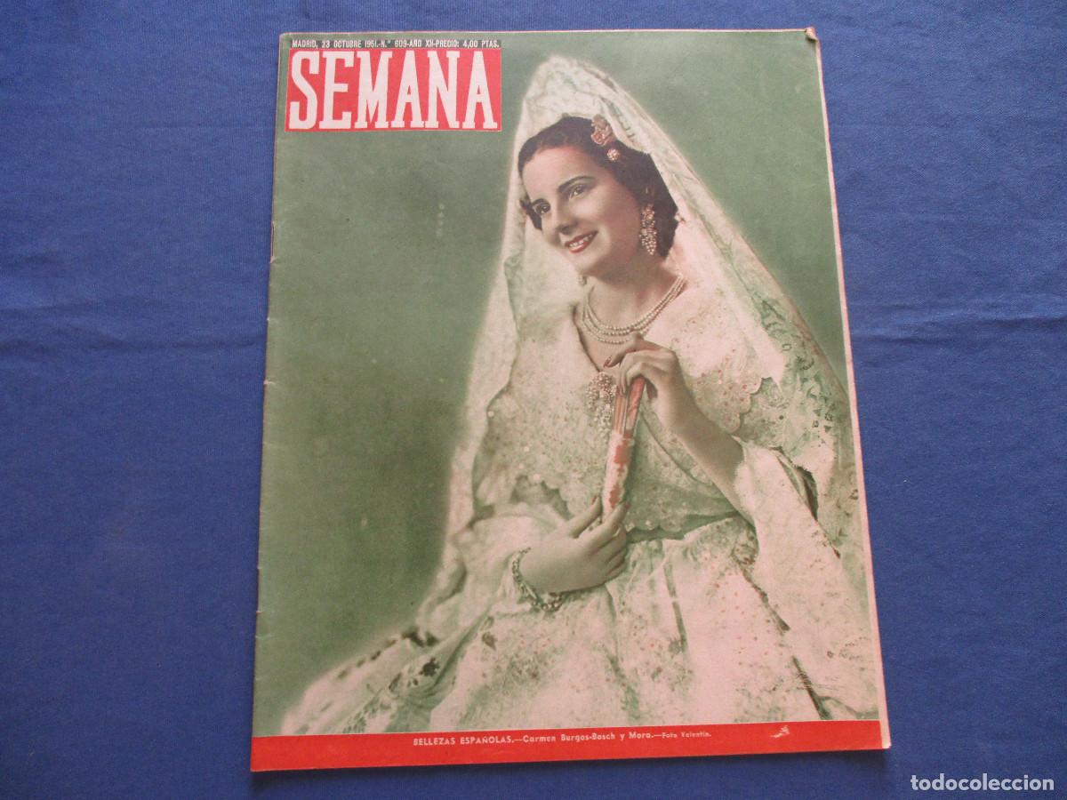 Coleccionismo de Revistas y Peri&oacute;dicos: SEMANA &middot; N.&ordm; 609 &middot; OCTUBRE DE 1951 &middot; A&Ntilde;O XII - BELLEZAS ESPA&Ntilde;OLAS: CARMEN BURGOS-BOSCH Y MORA