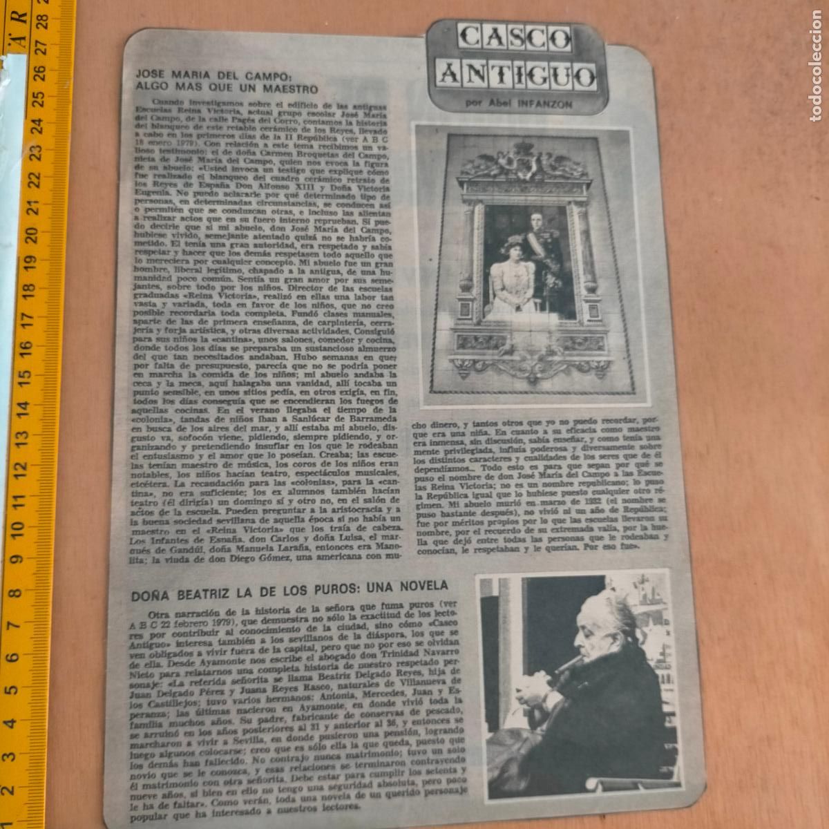 Collectionnisme de Revues et Journaux: NOTICIA SEVILLA CASCO ANTIGUO ANTONIO BURGOS - MAESTRO JOSE MARIA DEL CAMPO - DO&Ntilde;A BEATRIZ PUROS