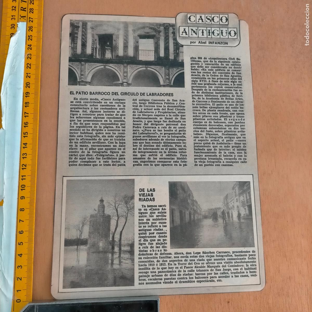 Coleccionismo de Revistas y Peri&oacute;dicos: NOTICIA SEVILLA CASCO ANTIGUO ANTONIO BURGOS - PATIO BARROCO CIRUCULO DE LABRADORES, TORRE DEL ORO