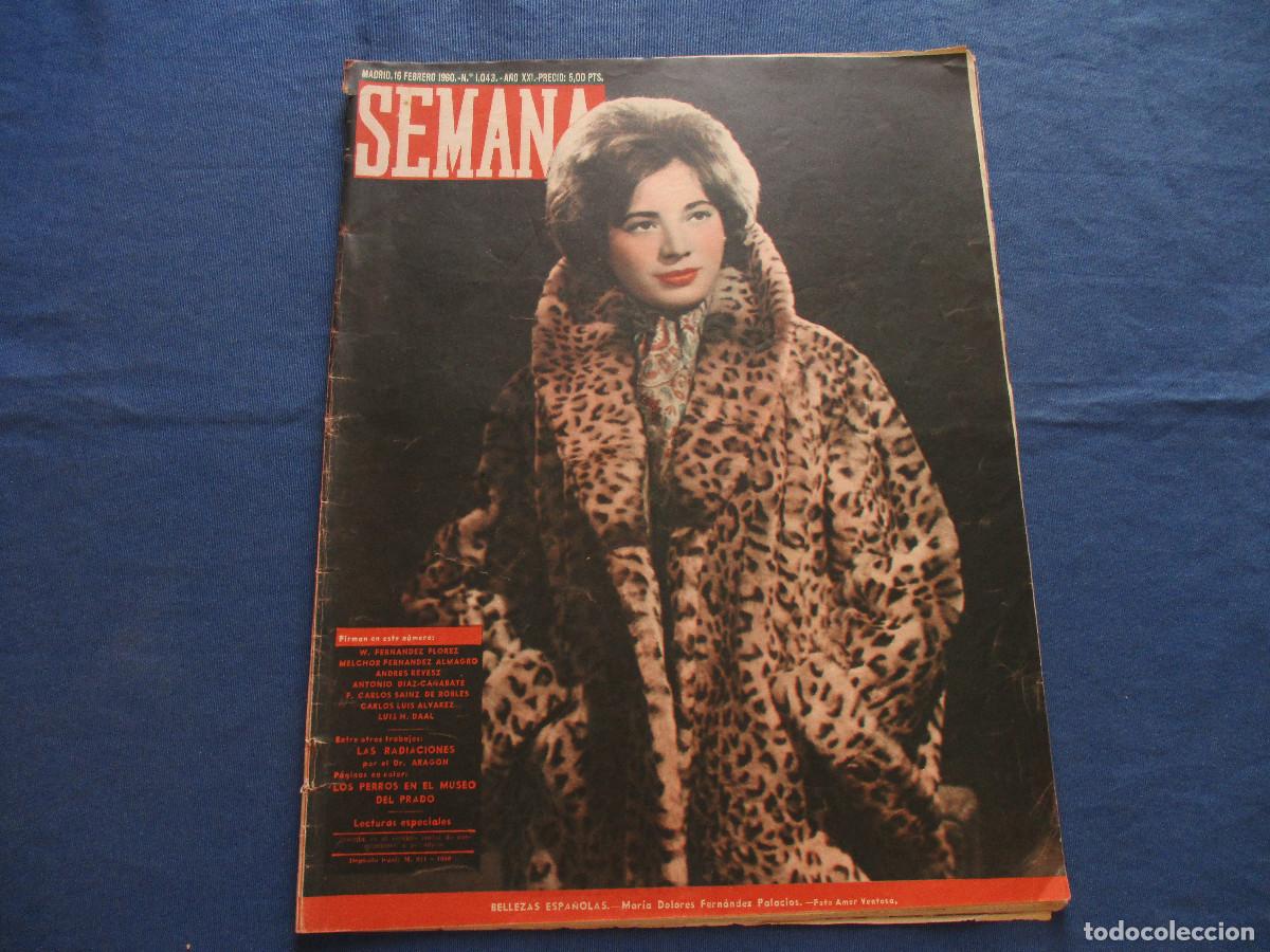 Coleccionismo de Revistas y Peri&oacute;dicos: SEMANA &middot; N.&ordm; 1.043 &middot; FEBRERO DE 1960 &middot; A&Ntilde;O XXI - BELLEZAS ESPA&Ntilde;OLAS: MAR&Iacute;A DOLORES FERN&Aacute;NDEZ PALACIO