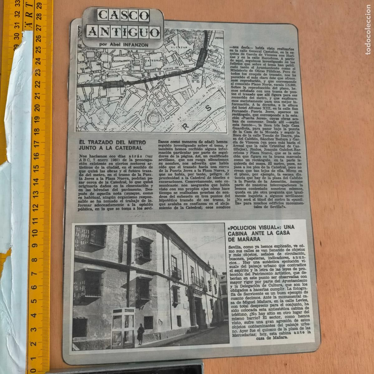 Collectionnisme de Revues et Journaux: NOTICIA SEVILLA CASCO ANTIGUO ANTONIO BURGOS - TRAZADO DEL METRO CATEDRAL - CABINA TELEFONICA