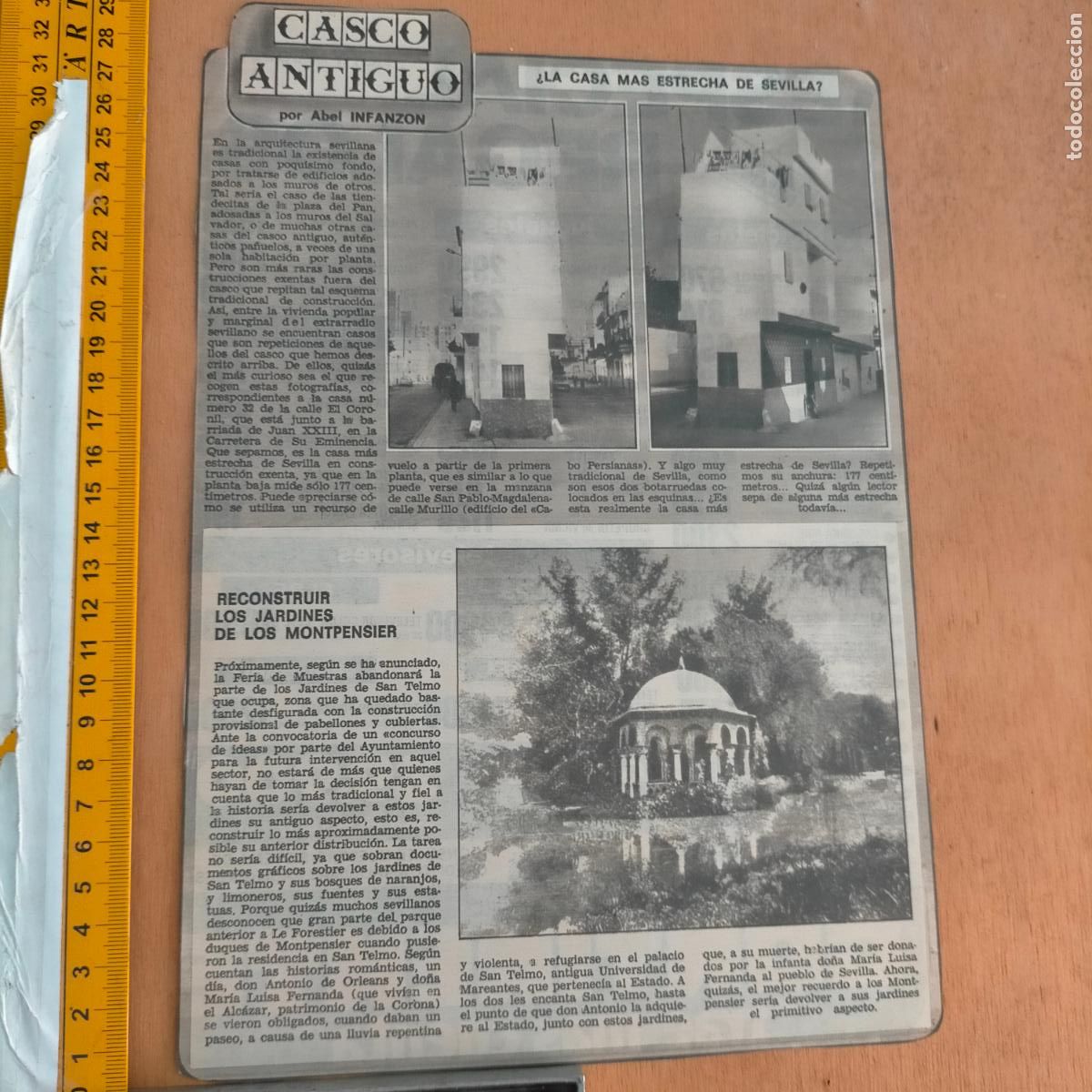 Collectionnisme de Revues et Journaux: NOTICIA SEVILLA CASCO ANTIGUO ANTONIO BURGOS - CASA ESTRECHA - JARDINES MONTPENSIER