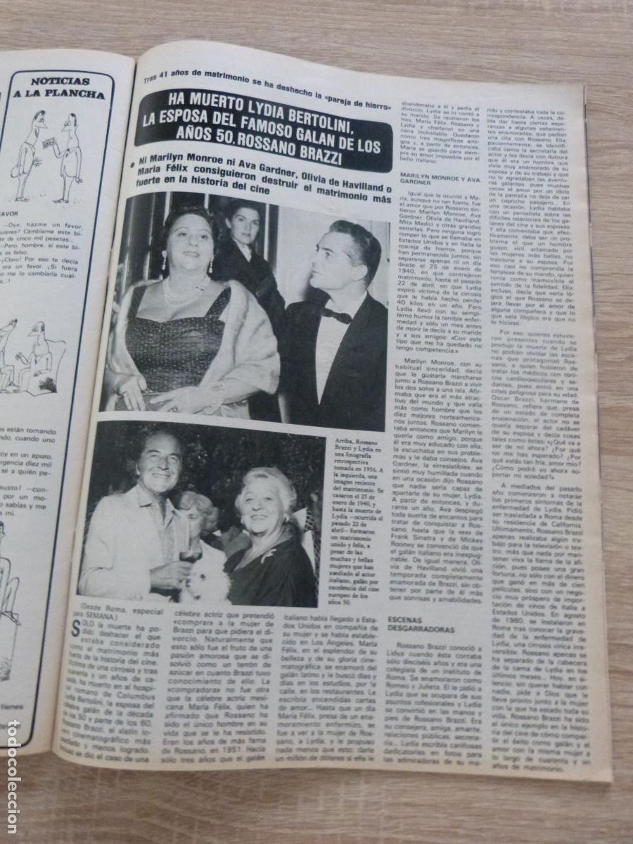 Coleccionismo de Revistas y Peri&oacute;dicos: RECORTE CLIPPING DE LYDIA BERTOLINI REVISTA SEMANA N&ordm; 2153 PAG 85