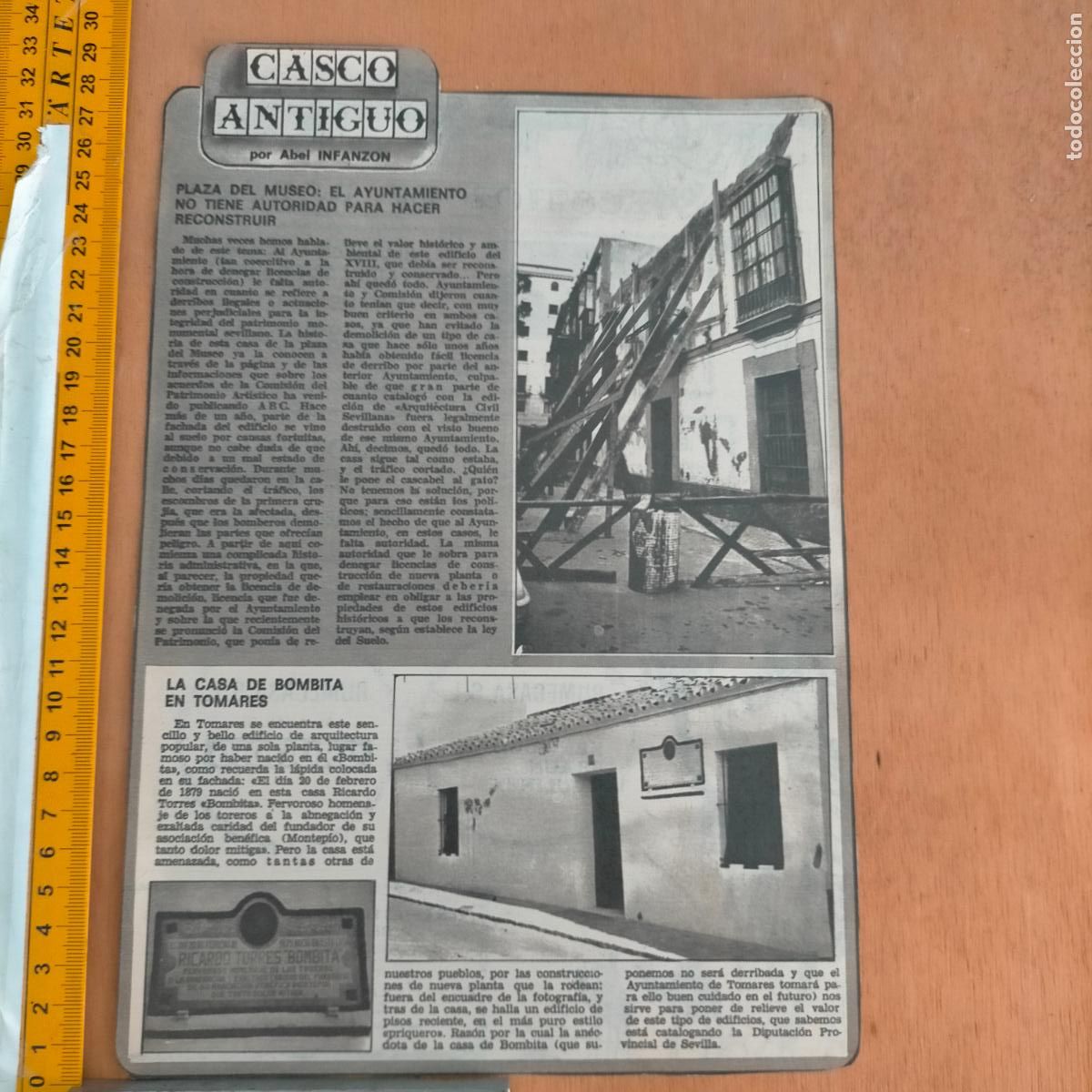Collectionnisme de Revues et Journaux: NOTICIA SEVILLA CASCO ANTIGUO ANTONIO BURGOS - PLAZA DEL MUSEO - CASA BOMBITA EN TOMARES