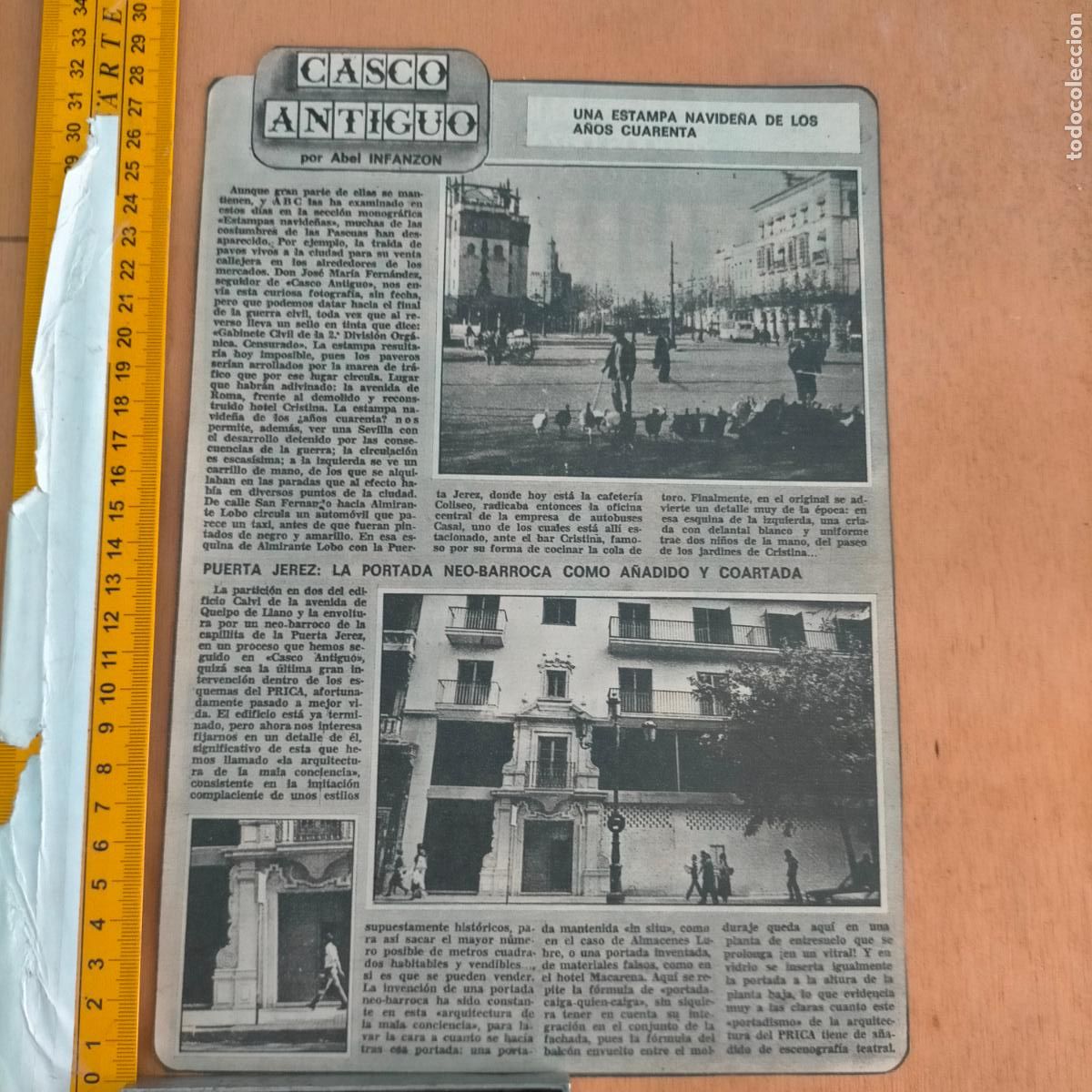 Coleccionismo de Revistas y Peri&oacute;dicos: NOTICIA SEVILLA CASCO ANTIGUO ANTONIO BURGOS - PUERTA JEREZ PORTADA NEO BARROCA