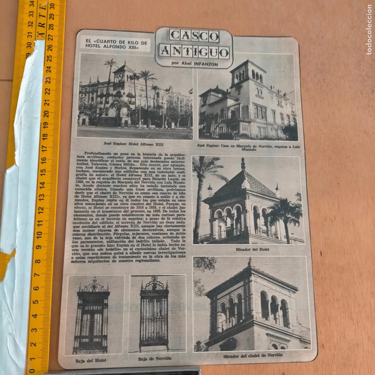 Sammeln von Zeitschriften und Zeitungen: NOTICIA SEVILLA CASCO ANTIGUO ANTONIO BURGOS - HOTEL ALFONSO XIII CASA MARQUES DE NERVION