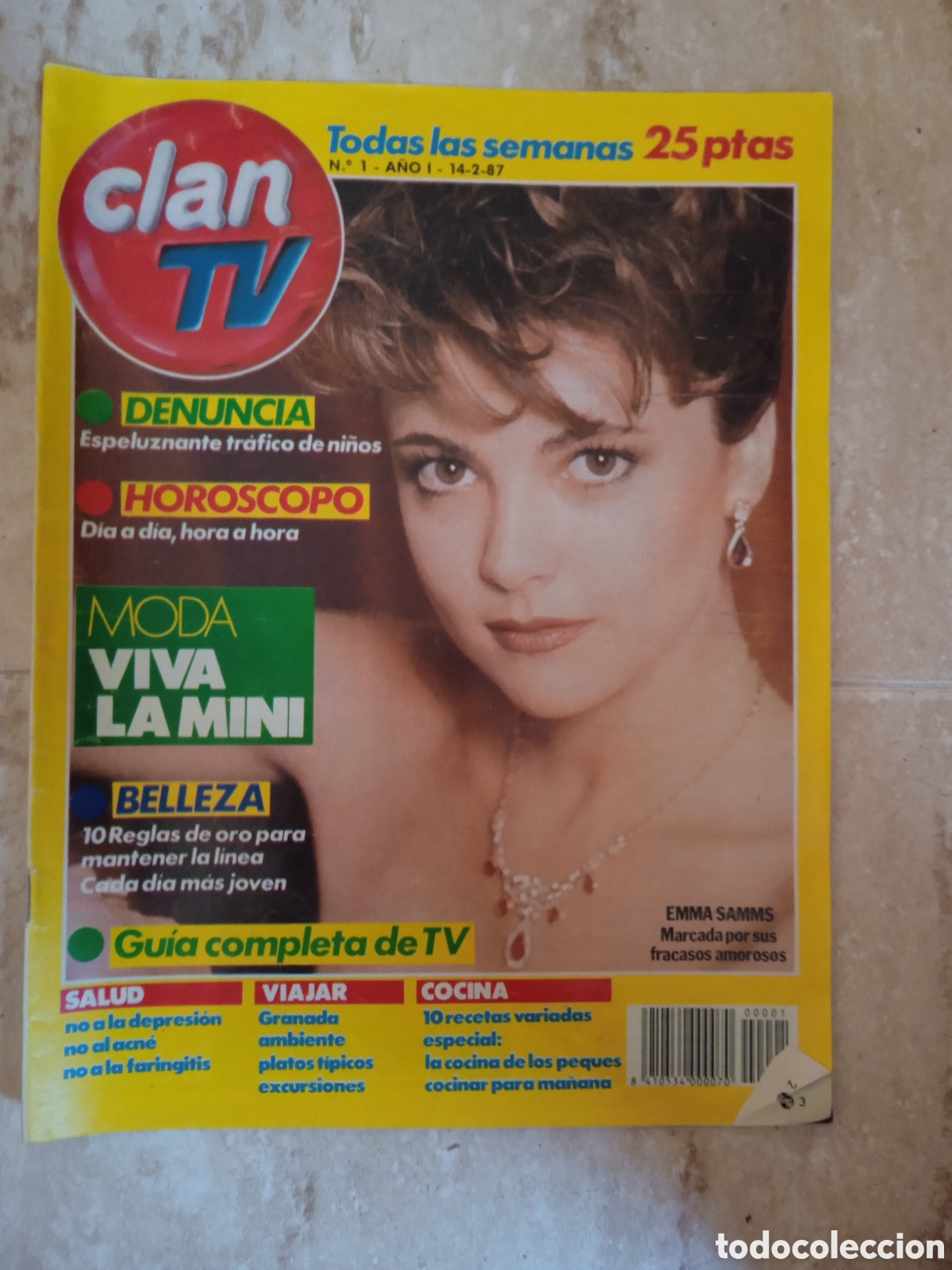 Collezionismo di Riviste e Giornali: Clan TV n&deg;1 Emma Samms Lupe V&eacute;lez Fichas: Espinete Dinky Gustavo la Rana Kneesaa
