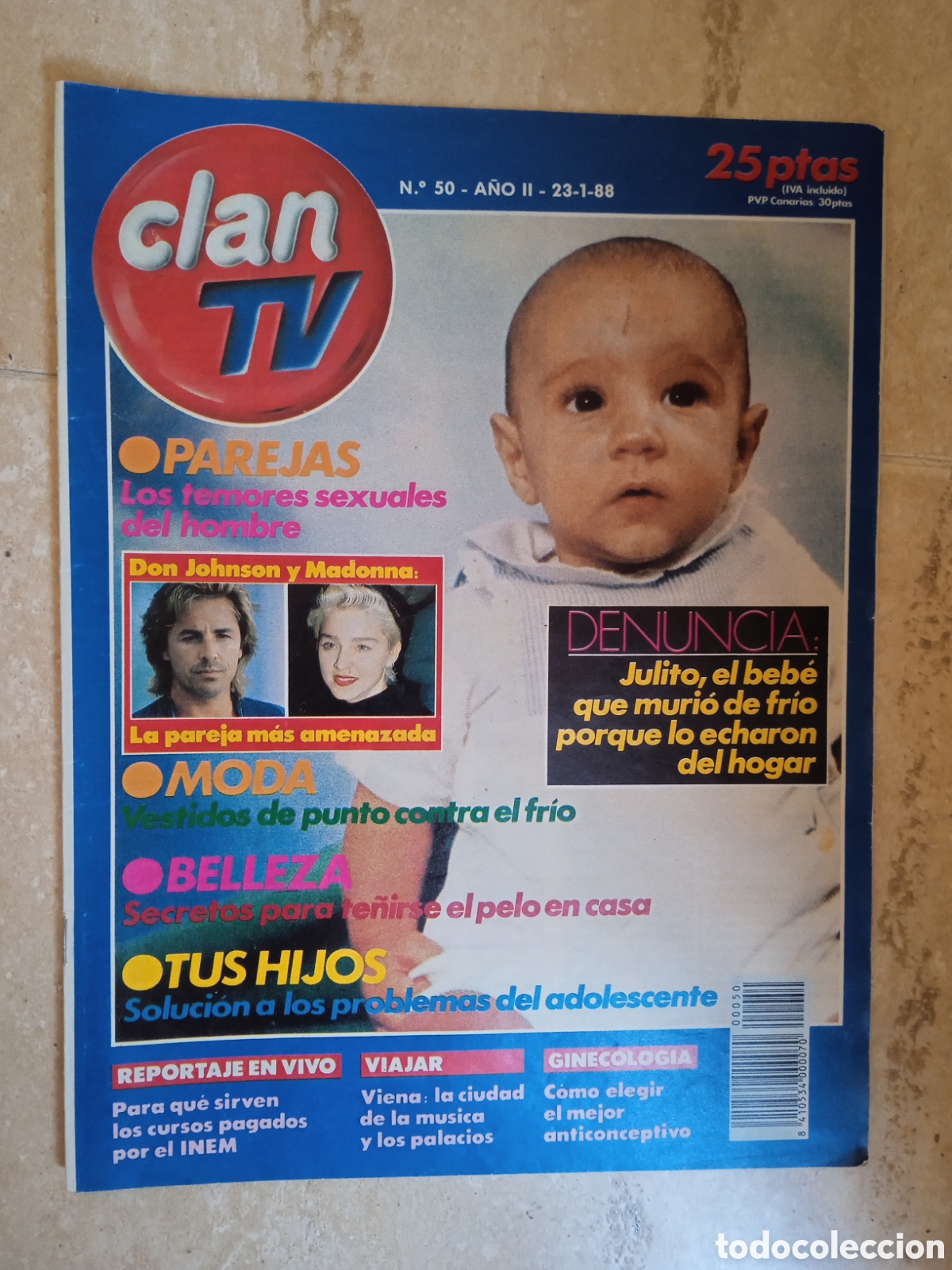 Coleccionismo de Revistas y Peri&oacute;dicos: Clan TV n&deg;50 Don Johnson y Madonna