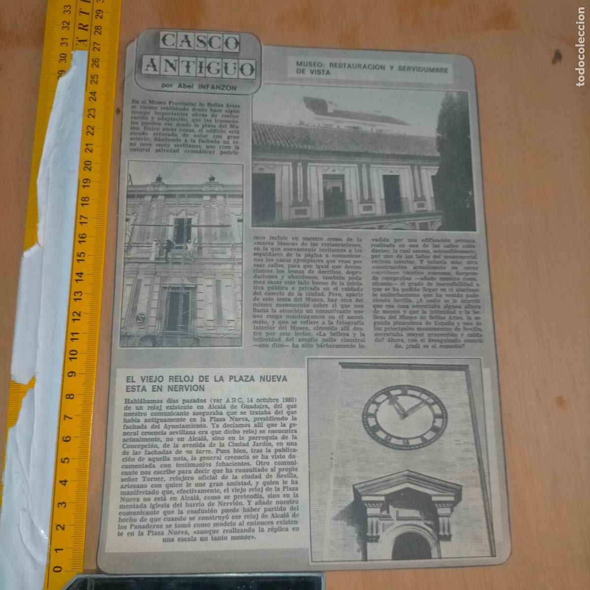 Coleccionismo de Revistas y Peri&oacute;dicos: NOTICIA SEVILLA CASCO ANTIGUO ANTONIO BURGOS - MUSEO PROVINCIAL - RELOJ PLAZA NUEVA EN NERVION
