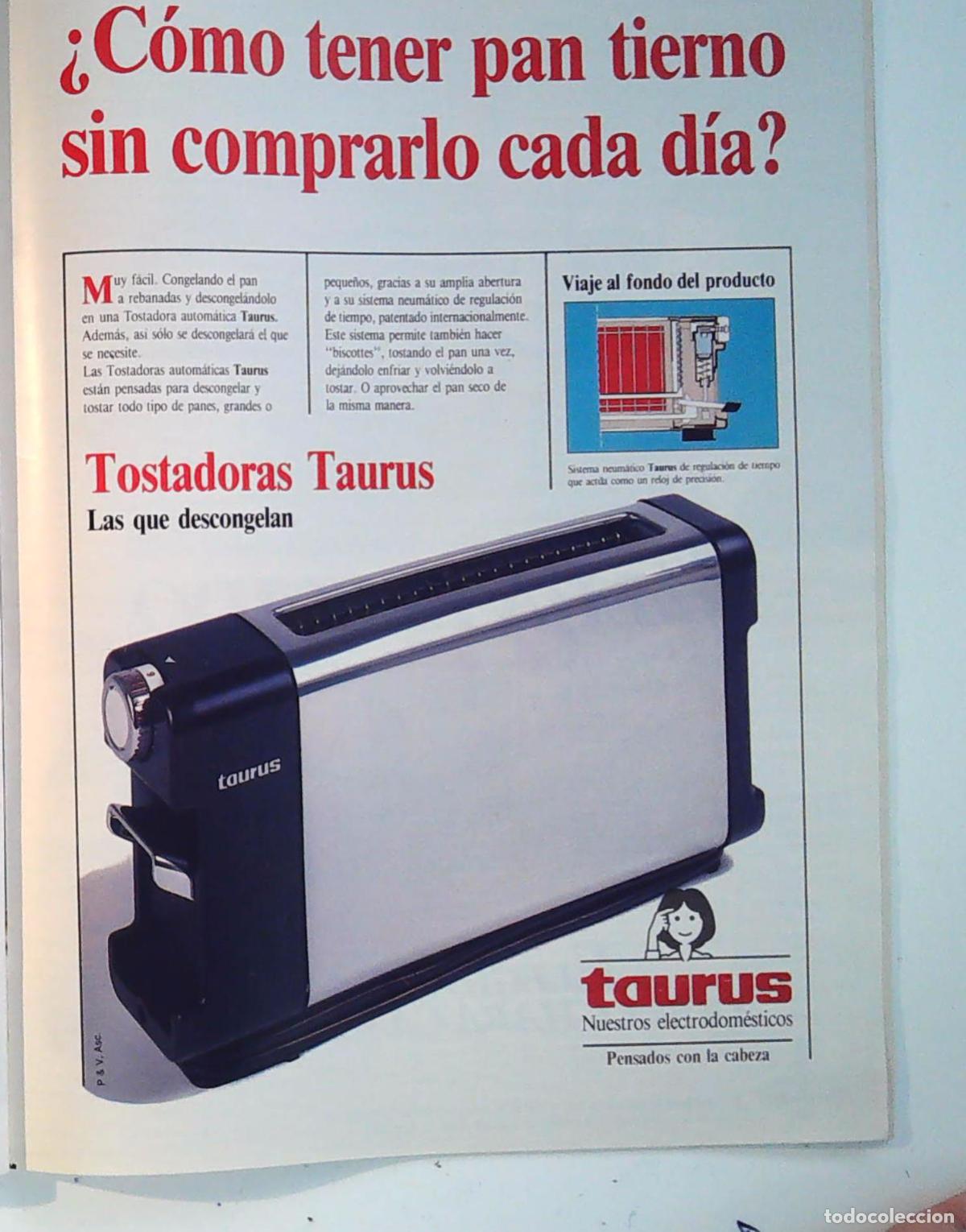 Coleccionismo de Revistas y Peri&oacute;dicos: TOSTADOR TAURUS ANUNCIO PUBLICIDAD
