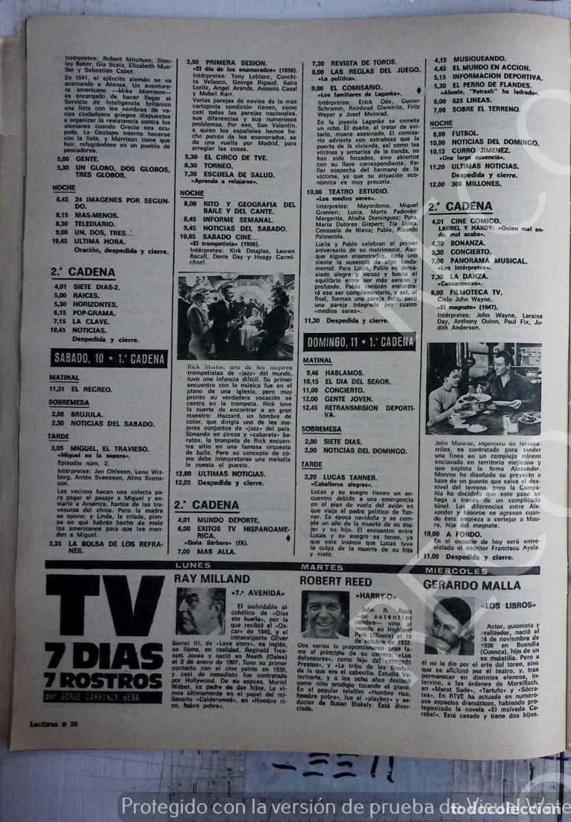 Collectionnisme de Revues et Journaux: RAY MILLAND GERARDO MALLA ROBERT REED JOHN WAYNE KIRK DOUGLAS