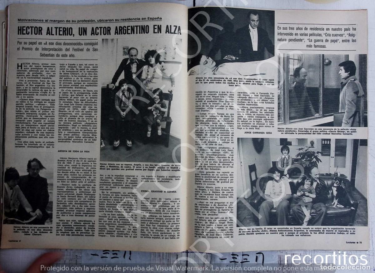 Sammeln von Zeitschriften und Zeitungen: HECTOR ALTERIO MALENA MADALENA ERNESTO
