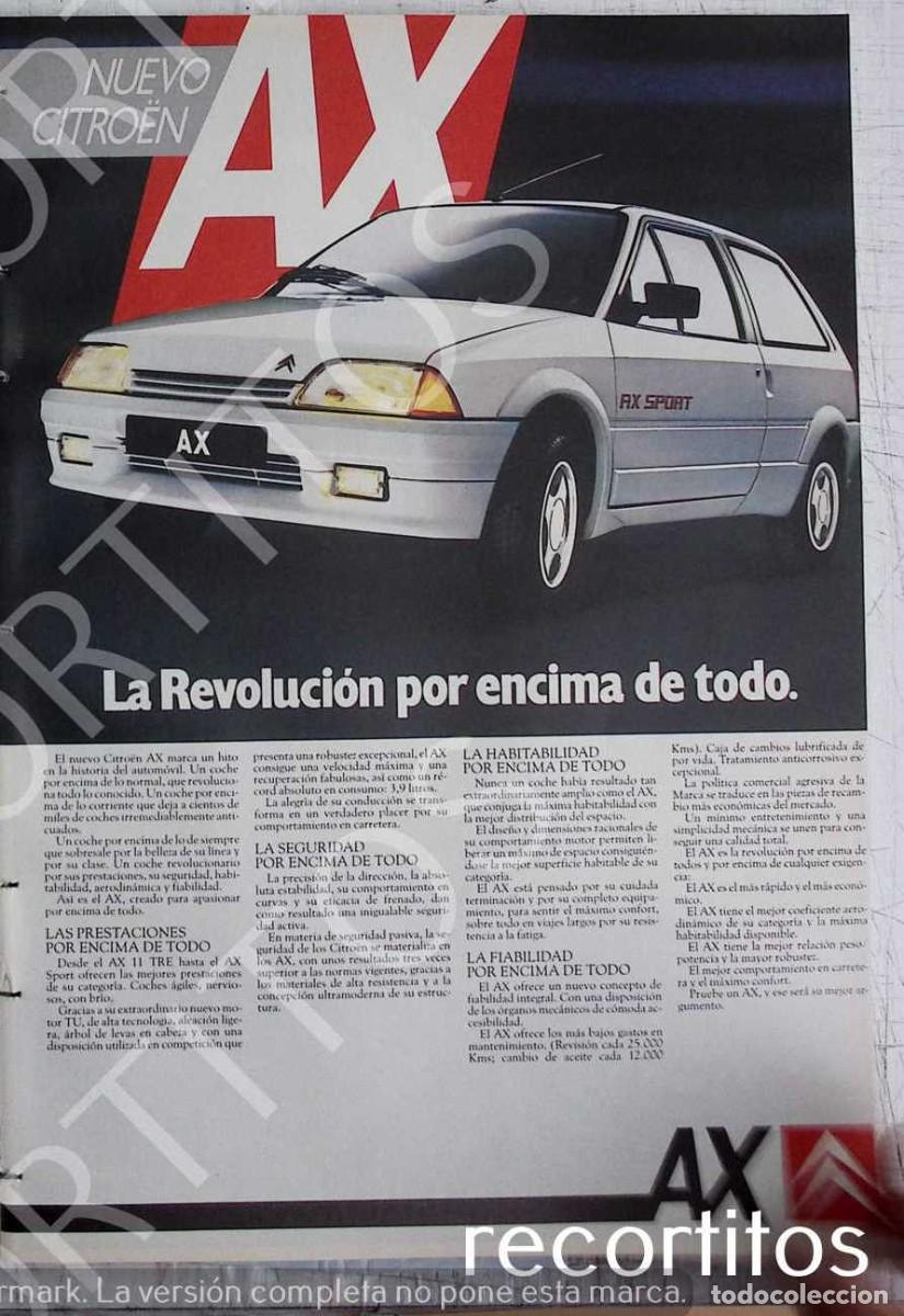 Coleccionismo de Revistas y Peri&oacute;dicos: CITROEN AX PUBLICIDAD ANUNCIO