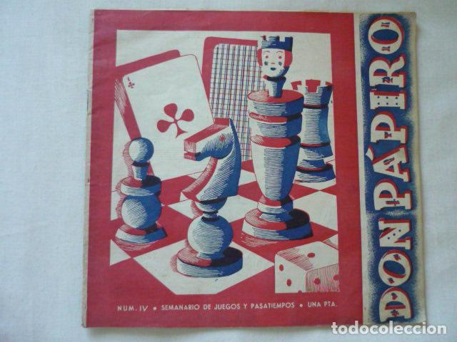 Collezionismo di Riviste e Giornali: DON PAPIRO REVISTA DE JUEGOS Y PASATIEMPOS N&ordm; 4 1944