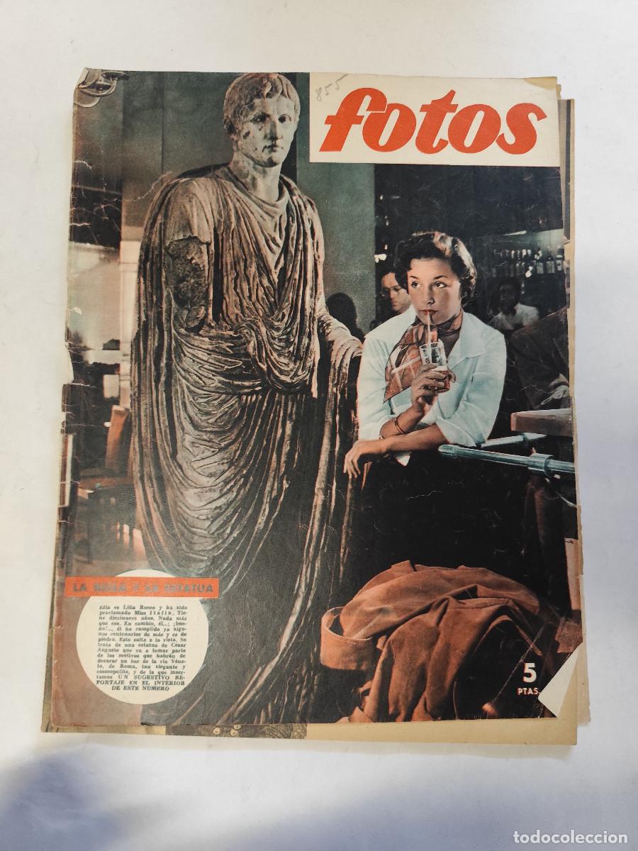 Coleccionismo de revistas y peri&oacute;dicos: Revista FOTOS. A&Ntilde;O 1953 JUVENTUD ALISTADA DIVISION AZUL, MISS UNIVERSO, MADRID ESTACION FAMOSOS CINE