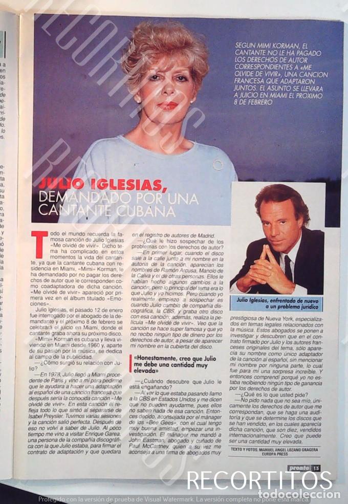 Coleccionismo de Revistas y Peri&oacute;dicos: JULIO IGLESIAS DEMANDADO POR MIMI KORMAN ME OLVIDE DE VIVIR PLAGIO