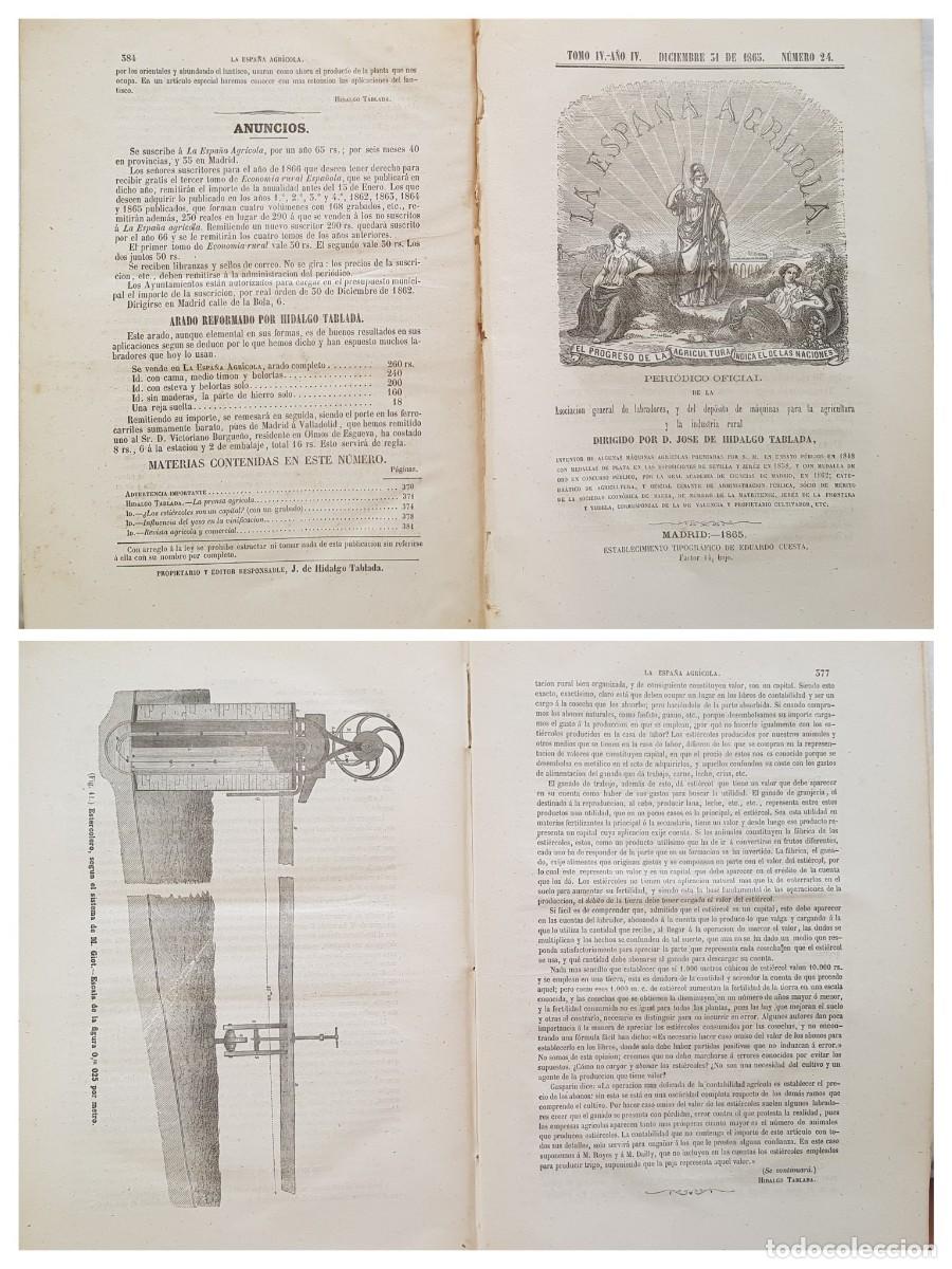 Colecionismo de Revistas e Jornais: LA ESPA&Ntilde;A AGR&Iacute;COLA. Peri&oacute;dico Oficial. Diciembre 31 de 1865, N&uacute;m 24