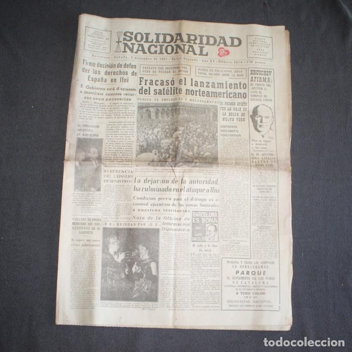 Coleccionismo de revistas y peri&oacute;dicos: SOLIDARIDAD NACIONAL 5874 DIARIO NACIONAL SINDICALISTA DE CATALU&Ntilde;A 7 DICIEMBRE 1957 FALANGE
