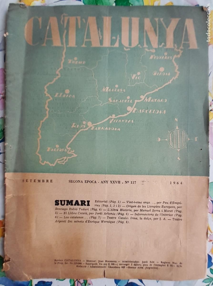 Coleccionismo de revistas y peri&oacute;dicos: SETEMBRE 1964 ''CATALUNYA'' N&ordm; 117 REVISTA CATALANA PUBLICADA A BUENOS AIRES - ARGENTINA