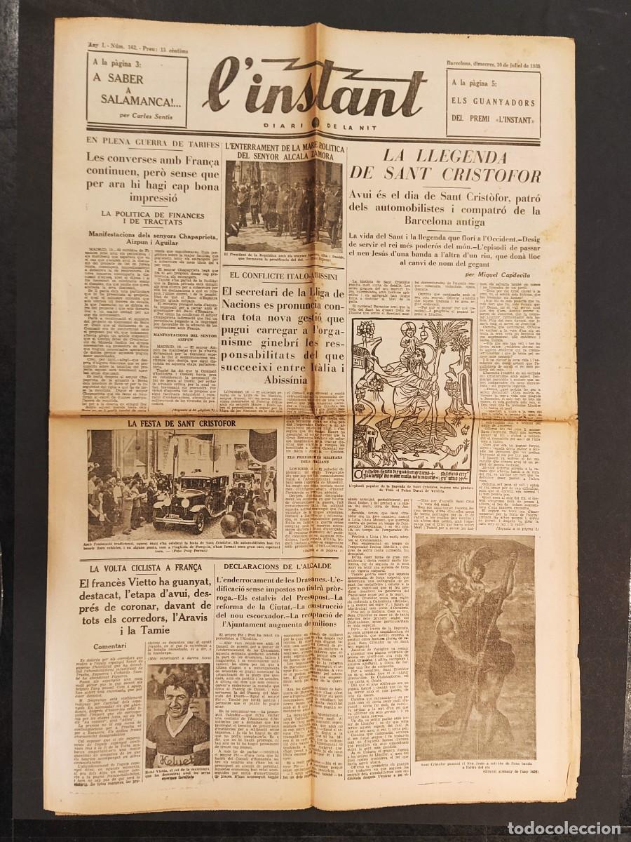 Collection Magazines and Newspapers: L'INSTANT - NUMERO 163 - ANY 1935 - SCHMELING VS UZCUDUN - FESTA SANT CRISTOFOR - DIARI DE LA NIT