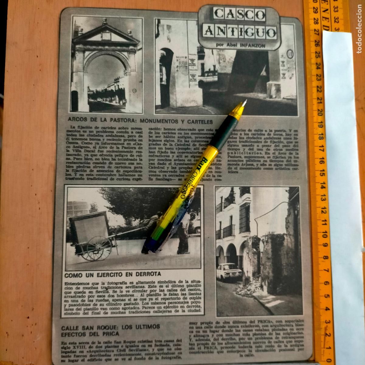 Collectionnisme de Revues et Journaux: NOTICIA SEVILLA CASCO ANTIGUO ANTONIO BURGOS - ARCO DE LA PASTORA OSUNA CALLE SAN ROQUE CARROMATO
