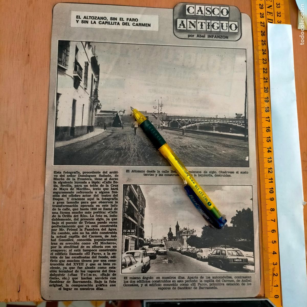 Coleccionismo de Revistas y Peri&oacute;dicos: NOTICIA SEVILLA CASCO ANTIGUO ANTONIO BURGOS - ALTOZANO SIN FARO SIN CAPILLA VIRGEN DEL CARMEN