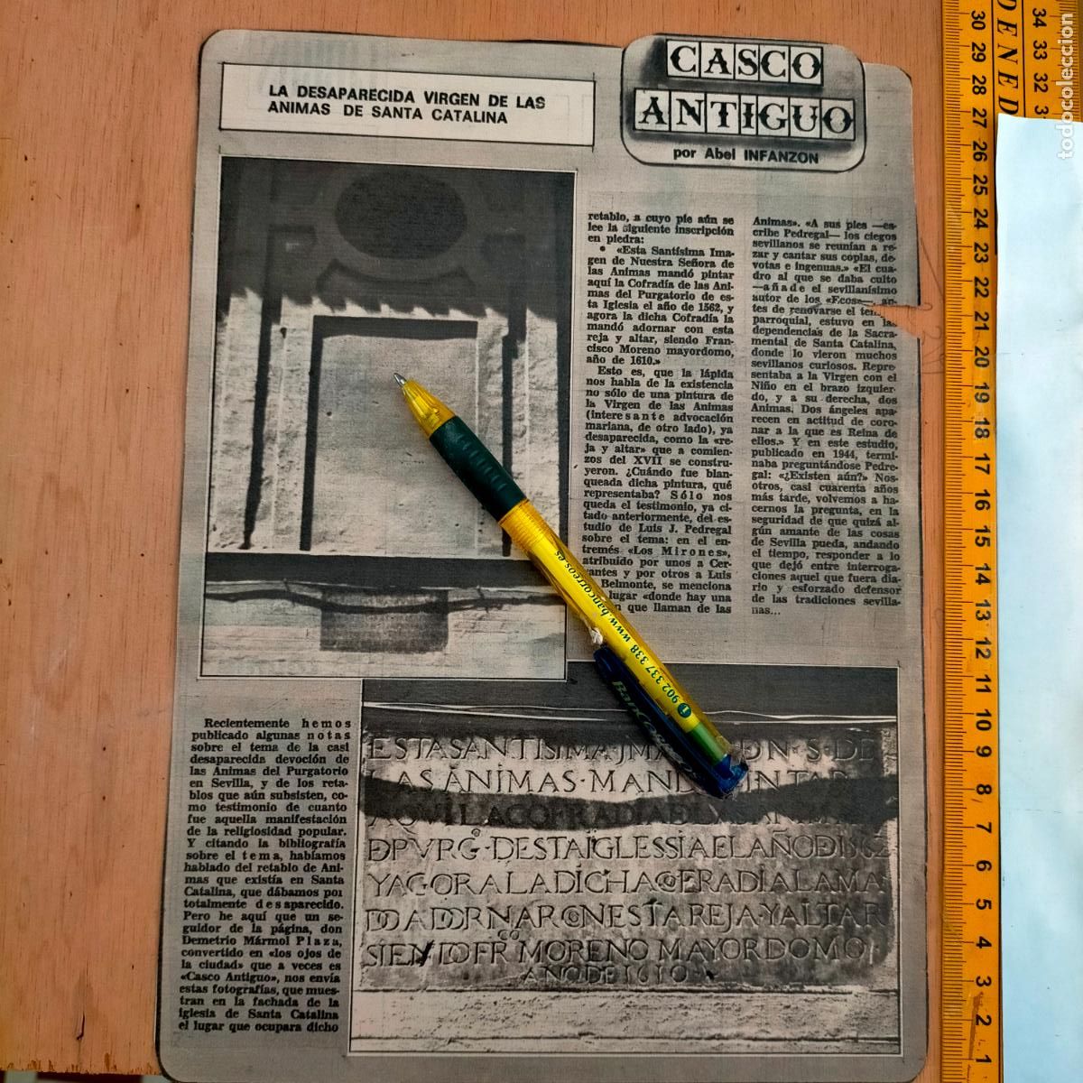 Collezionismo di Riviste e Giornali: NOTICIA SEVILLA CASCO ANTIGUO ANTONIO BURGOS - desaparecida virgen de las animas de santa catalina