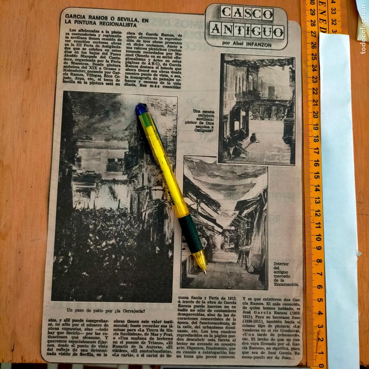 Collection Magazines and Newspapers: NOTICIA SEVILLA CASCO ANTIGUO ANTONIO BURGOS - garcia ramos o sevilla en pintura regionalista