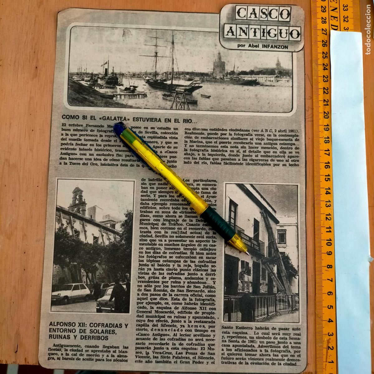 Collectionnisme de Revues et Journaux: NOTICIA SEVILLA CASCO ANTIGUO ANTONIO BURGOS - rio guadalquivir galatea - alfonso xii cofradias