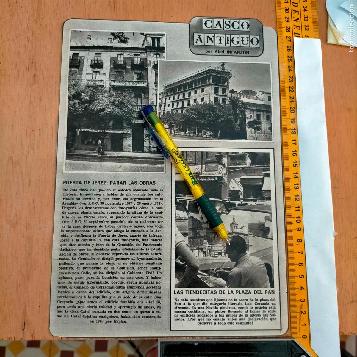 Collezionismo di Riviste e Giornali: NOTICIA SEVILLA CASCO ANTIGUO ANTONIO BURGOS - PLAZA JEREZ - PLAZA DEL PAN