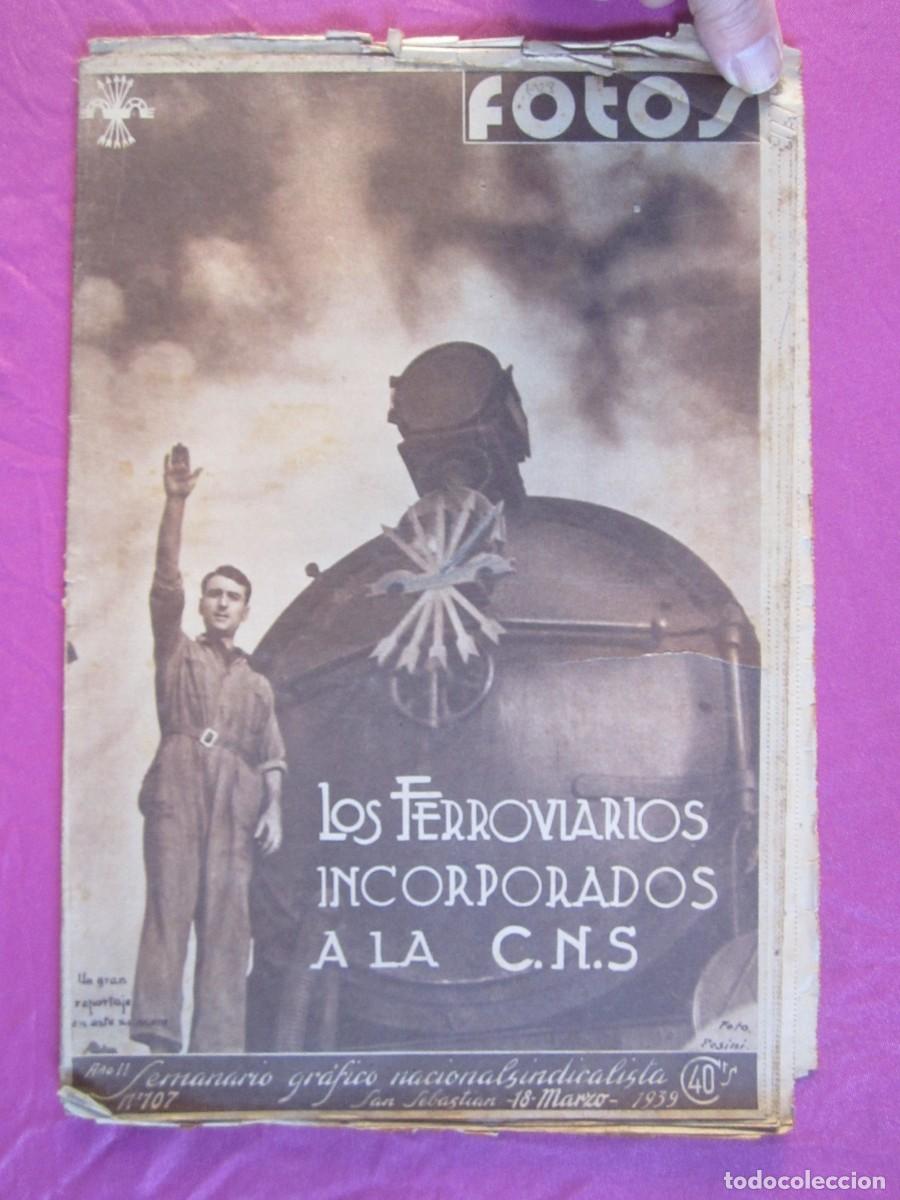 Coleccionismo de Revistas y Peri&oacute;dicos: REVISTA DE FOTOS A&Ntilde;O 1939 GUERRA CIVIL LOS FERROVIARIOS A LA C.N.S - L12B