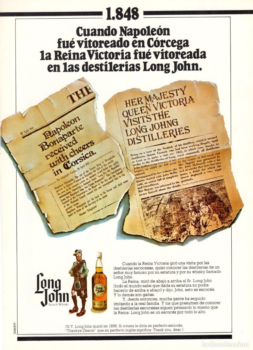 Coleccionismo de Revistas y Peri&oacute;dicos: Hoja Publicidad. Revista Viajar. Cara A WHISKY Long Jhon. Cara B Aerom&eacute;xico. A&ntilde;o 1978.