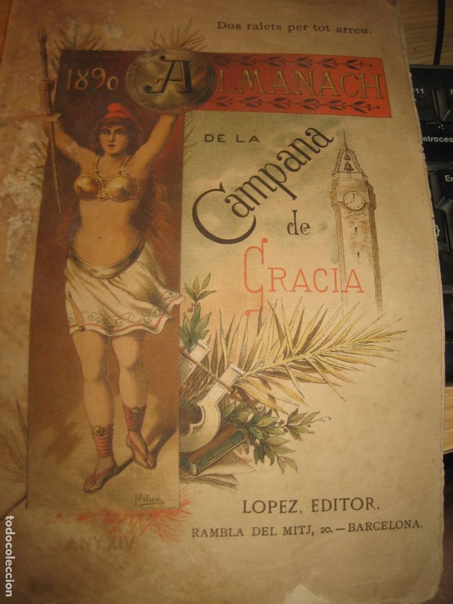 Coleccionismo de revistas y peri&oacute;dicos: almanach la campana de gracia . a&ntilde;o 1890 - ilustraciones Moline .